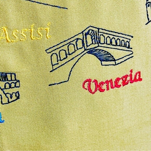 Italy Italia Embroidered Long Apron with Pocket - Picture 5 of 11